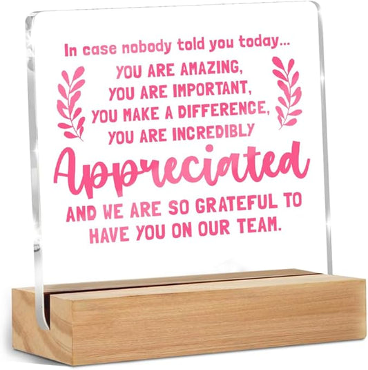Inspirational Gifts for Women, Reminder Quotes Acrylic Decor Sign, Motivational Gifts for Woman Coworker Friends Decorative Sign for Tabletop Cubicle Shelf Desk Accessories Decor