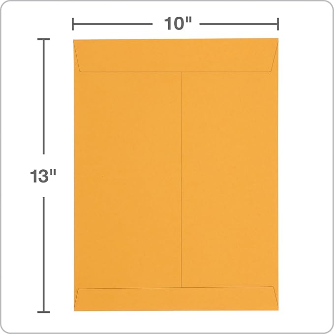 Columbian 10 x 13 Catalog Envelopes with Self Seal Closure, 28 lb Brown Kraft, for Mailing Flat Letter Size Documents or Photos, 100 Per Box (COLO335)