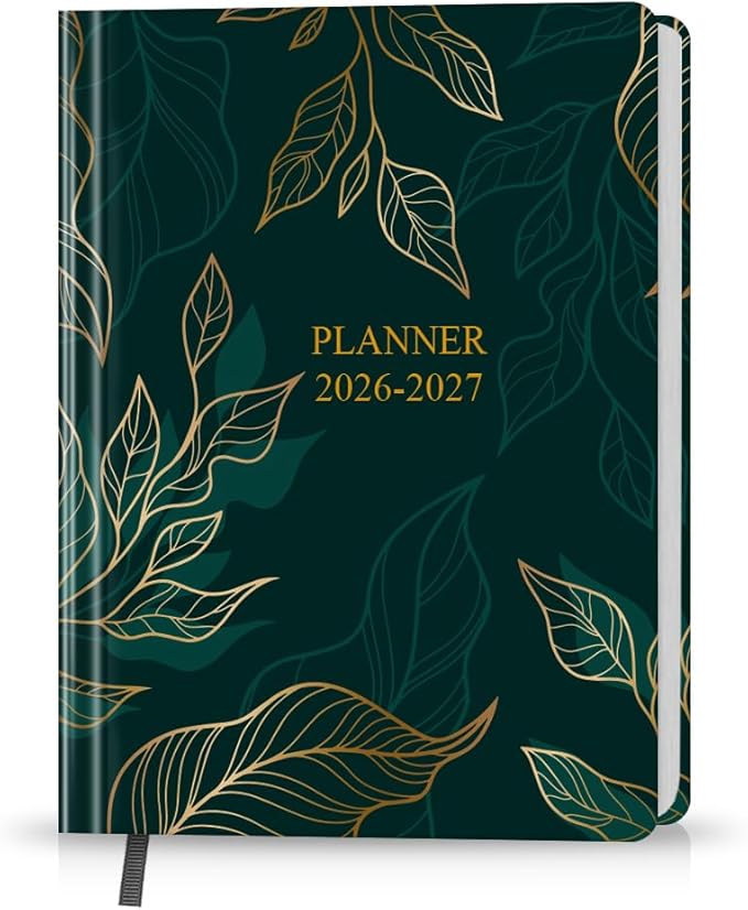 Planner 2026-2027 - 18 Months (Jan 2026 - Jun 2027) Agenda Planner 5.8" x 8.5", 2026-2027 Weekly & Monthly Planners with Hard Cover, Leaf