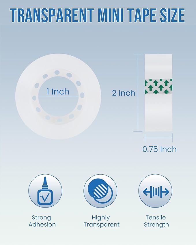 Lichamp Bulk Tape Dispenser with Refill Rolls, 120pc Clear Tape Rolls with 10pc Desk Dispenser for Office and School, 3/4 x 1000 Inches