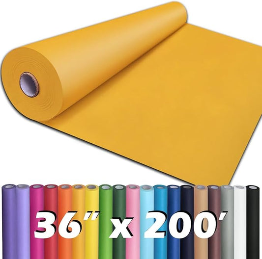 PerkHomy 36" x 2,400" (200') Orange Kraft Paper Roll for Craft Bulletin Board Paper Art Table Covering Crafting Gift Wrapping Bouquet Packing Parcel 80GSM 55LB (Orange, 36" x 200')