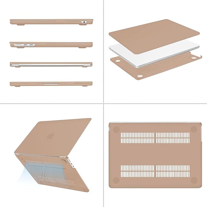 MOSISO Compatible with MacBook Air 13 inch Case 2025 2024 2023 2022 M4 A3240 M3 A3113 M2 A2681, Plastic Hard Shell&Keyboard Cover&Screen Film&Type C for MacBook Air 13.6 inch Case, Bronze Brown