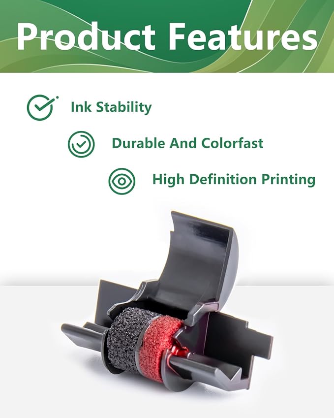 5 Packs IR40T Calculator Ink Roller Printer Ribbon IR-40T CP13 MP-12D PR-42 IR-40T, Black & Red Compatible with Casio HR-100TM HR-150TM HR-170RC, Sharp EL-1750V EL-1801V