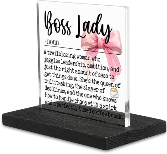 Boss Lady gifts for Women, Thank You Appreciation Gifts for Boss Lady, Thank You Gifts for Female Boss, Boss Inspirational Gifts Appreciation, Boss Day Gift office Home Decorative Signs-DX335