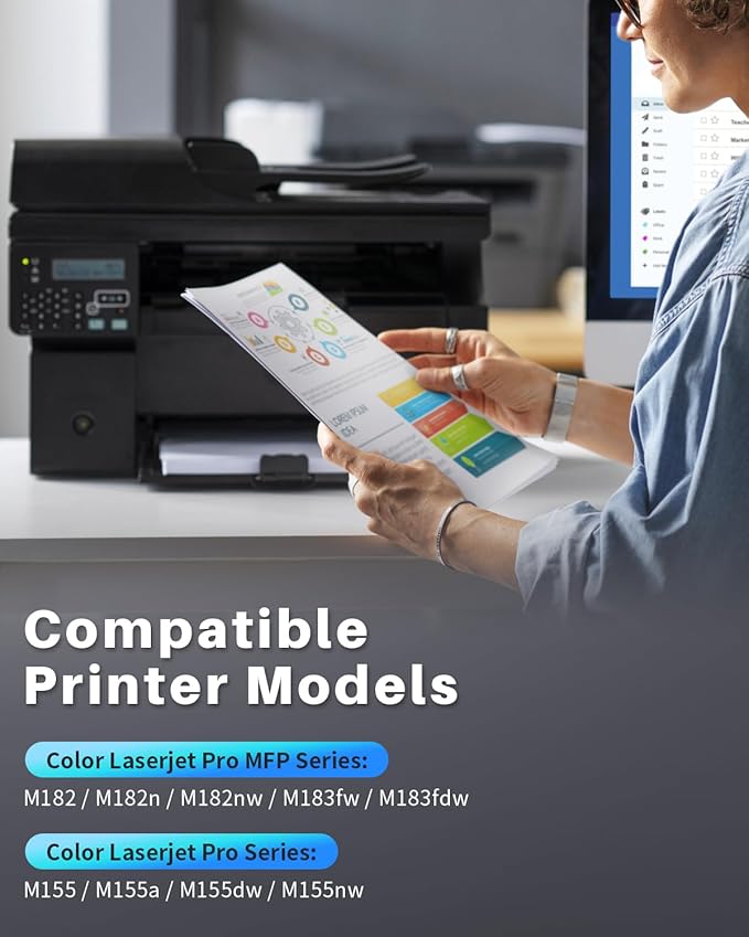 215A Toner Cartridges 4 Pack Replacement for HP 215A W2310A Toner Cartridges hp215a to Work with HP Color Laserjet Pro MFP M183fw M182nw M183fdw M155dw M155nw Printer (Black/Cyan/Magenta/Yellow)