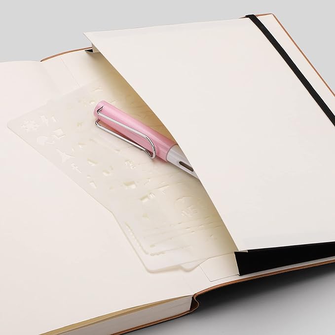 AHGXG Bullet Dotted Journal 2 Pack - B5 Large Journal Dot Grid Notebook (7.6'' X 10'') with Thick 120gsm Dot Paper, Soft Leather Cover, Total 384 Pages, Inner Pocket - BlackPink