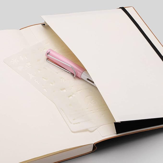 AHGXG Dotted Bullet Grid Journal 2 Pack - A5 Dot Grid Notebook for Women, Medium 5.75'' × 8.38'', 320 Numbered Pages, 120gsm Thick Dotted Paper, Soft Leather Cover (Black Pink)