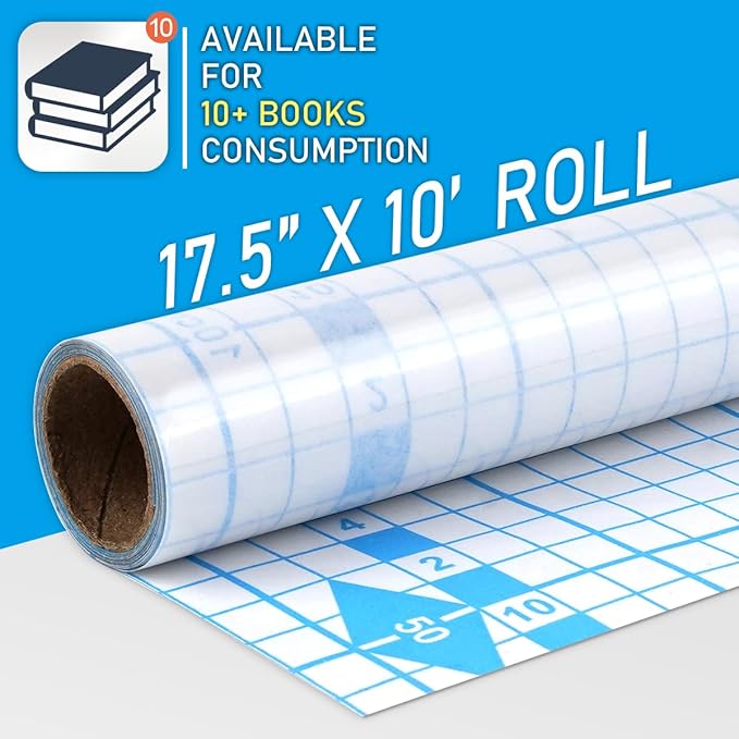 Chell Clear Contact Paper Roll for Books, 17.5 in x 10 ft Clear Self Adhesive Book Cover Paper Protector