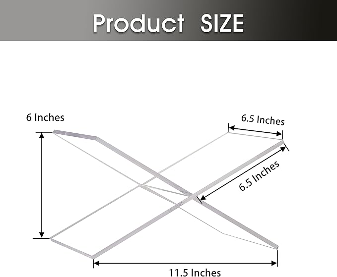Large Clear Acrylic Book Stand - Perfect for Displaying Open Books on Your Coffee Table - Ideal for Bibles, Cook Books, Guest Books, Magazines, Each with a Lucite Paperweight (Clear)