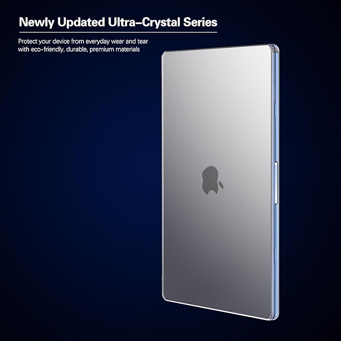 KEROM Crystal Clear Case for MacBook Air 13 inch 2025-2022 M4 M3 M2 A3240 A3113 A2681, MacBook Air 13 inch Clear Case M4 M3 M2, Slim Plastic Hard Shell & Keyboard Cover for Mac Air 13.6'', Transparent