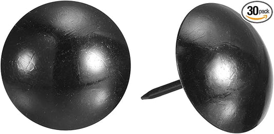 uxcell Upholstery Tacks Nail Pins Furniture, 30Pcs 25x28.5mm Thumb Tack Pins Assortment Kit Carbon Steel for Home Sofa DIY Decorative Nail Heads Nails, Black