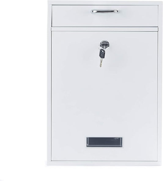 Wall Mounted Locking Vertical Dropbox Mailbox - Safe and Secure (Large) | Made with Galvanized Steel