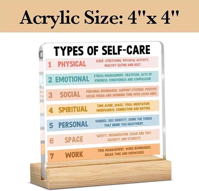 Therapy Office Decor, Mental Health Office Desk Decor, Anxiety Relief Mental Health Gifts, Gifts for Women Psychologist Therapist School Counselor, Halloween Christmas Gift Self Care Acrylic Sign