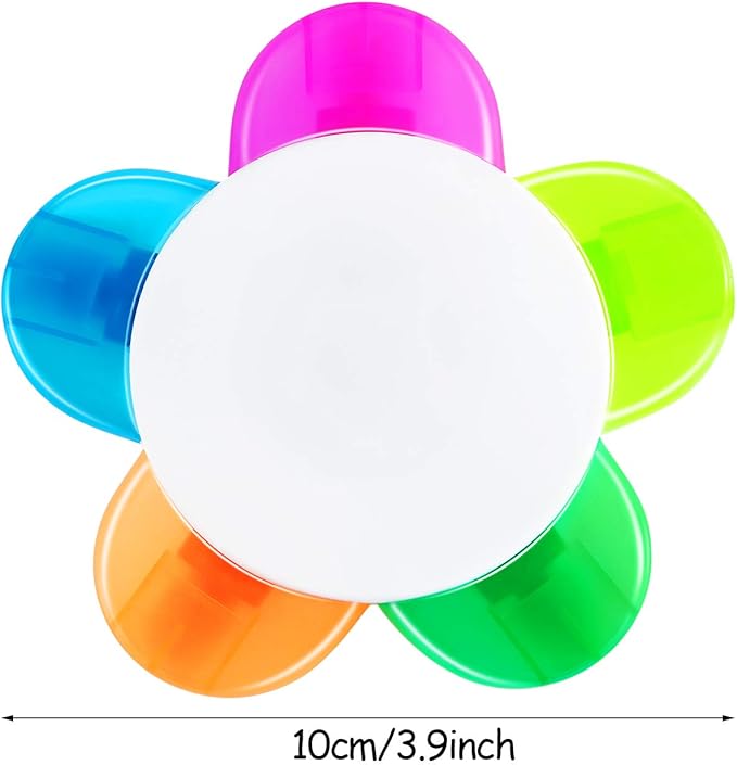 Outus 6 Pieces Petals Highlighters Assorted Colors Back to School Flower Shape Watercolor Highlighter Pens 5-in-1 Fluorescent Pens for Office School Stationery Aesthetic Supplies,5 Colors
