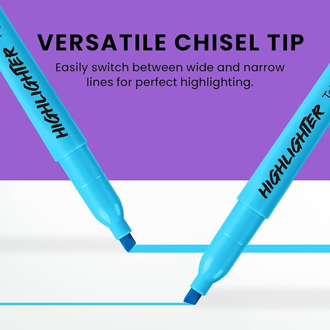 Taja 216 Pack Highlighters Bulk Assorted Bright Colors, 6 Colors Chisel Tip Highlighters Markers Set with No Bleed Ink, Perfect for School & Office Supplies