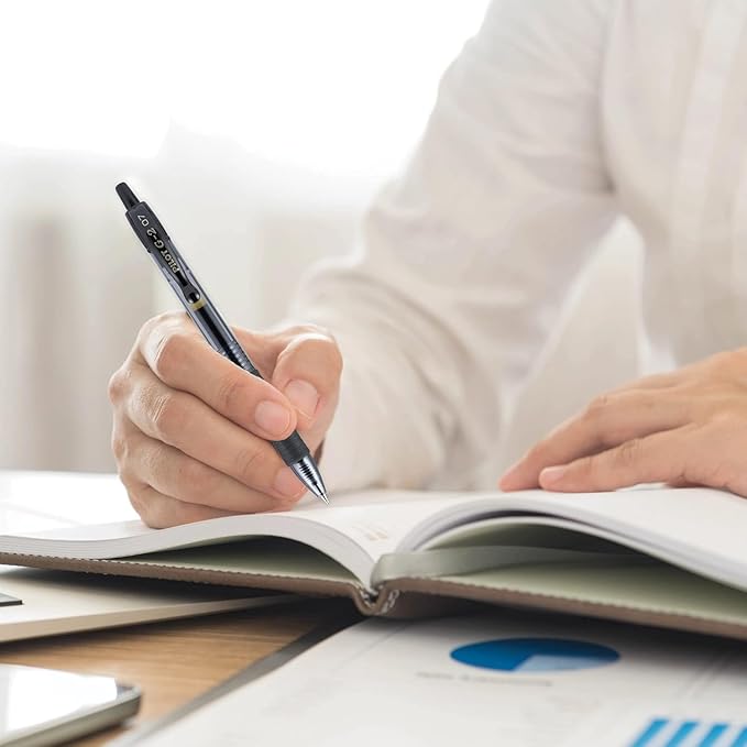 G2 Retractable Premium Gel Ink Roller Ball Pens Fine Point Fine Point (.7mm) Lime Ink 3-pk; Refillable & Premium Comfort Grip Bundle with Plastic Reusable Pouch