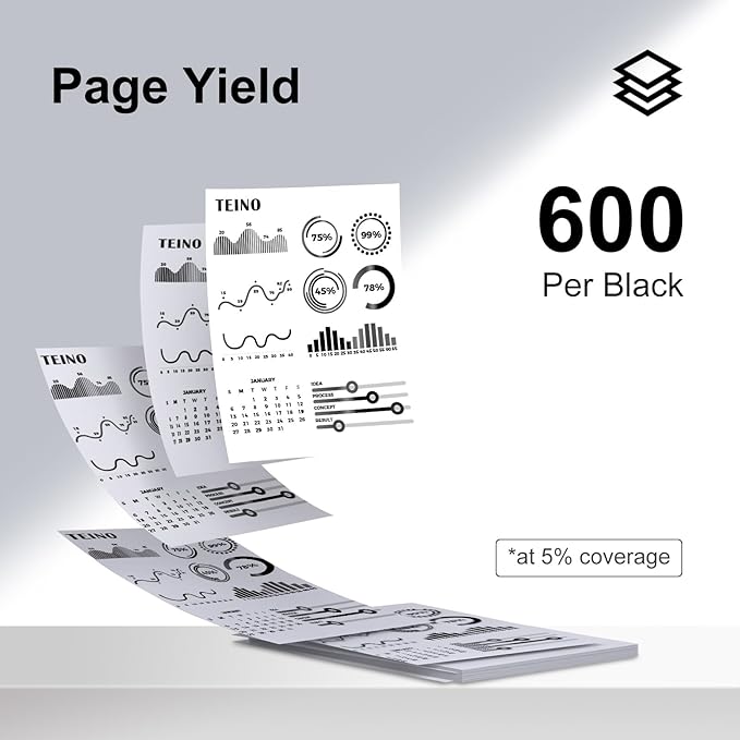 TEINO 60XL 60 Black Ink Cartridge Remanufactured Ink Cartridge Replacement for HP Ink 60 60XL for HP PhotoSmart C4680 C4780 C4795 C4640 D110 DeskJet F4480 F4440 F2430 F4280 Envy 100 110 120 (2 Black)