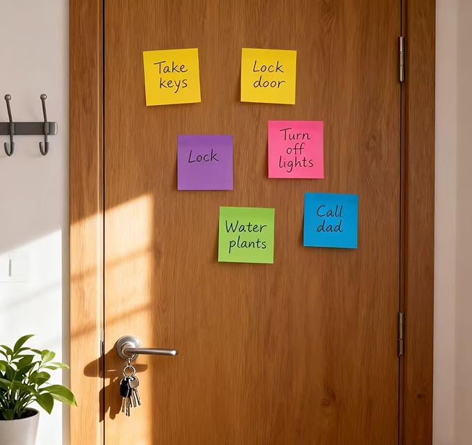 (40 Pads) Sticky Notes 3x3 in Post Bright Stickies Colorful Super Sticking Power Memo Pads, Strong Adhesive