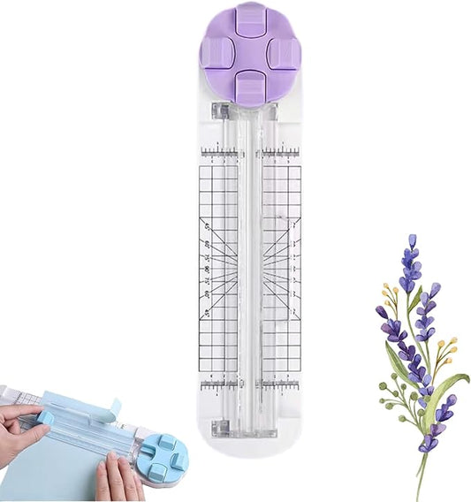 4-in-1 Multi-Function Paper Trimmer,Bidirectional Papers Cutter,Bidirectional Rotary Paper Cutter for A4/Photo/Card, for Daily Manual and Office Use (Purple)