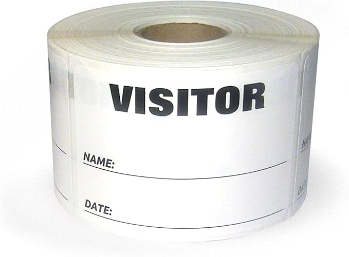 NextDayLabels - 3 x 2 Visitor Labels Pass, ID Labels and Safety Identification Badge Stickers 500 Per Roll (White)