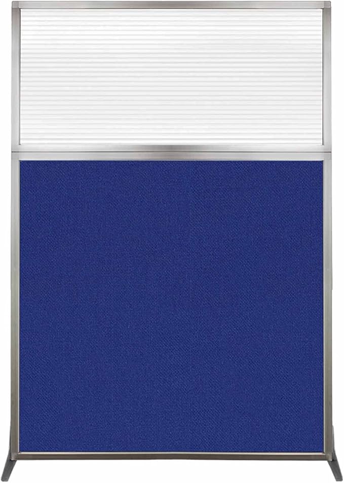 Versare Hush Screen Portable Room Divider | Workstation Wall Divider | Freestanding Privacy Hush Panels | Clear Fluted Windows | Fabric Office Divider Screen | Great for Room Separation