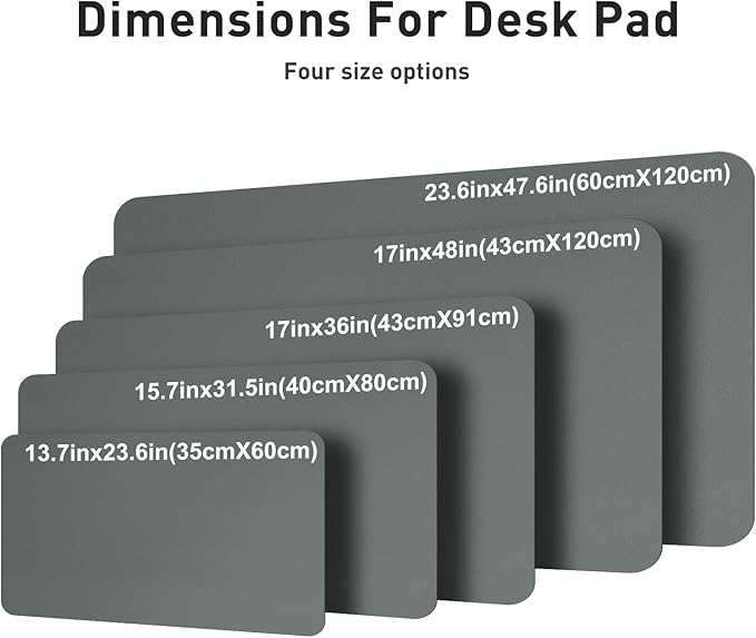 Aothia Faux Leather Desk Mat – Large Mouse Pad, Non-Slip PU Leather Blotter, Waterproof Writing Surface for Office and Home (Jungle Green, 47.2" x 23.6")