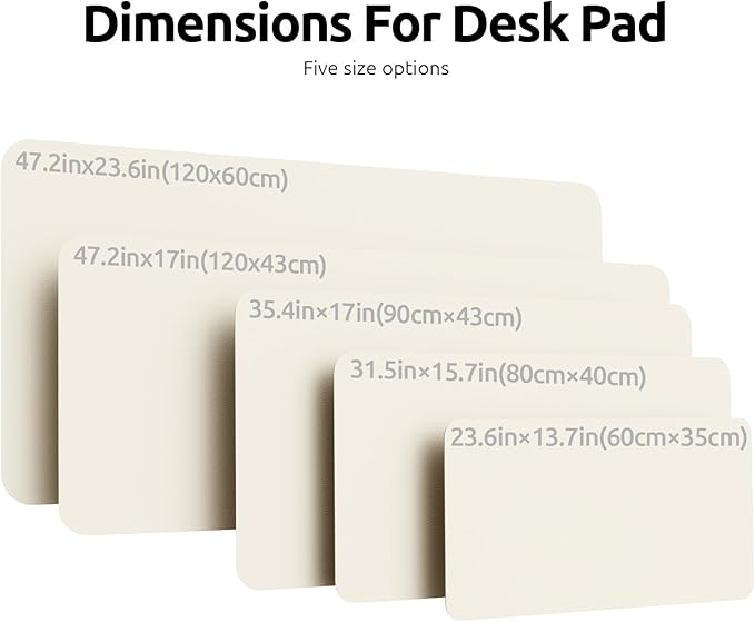 YSAGi Leather Desk Protector, Office Mat, Large Mouse Mat, Non-Slip PU Leather Blotter, Laptop Desk, Waterproof Writing Pad for Office and Home (Cream, 35.4" x 17")