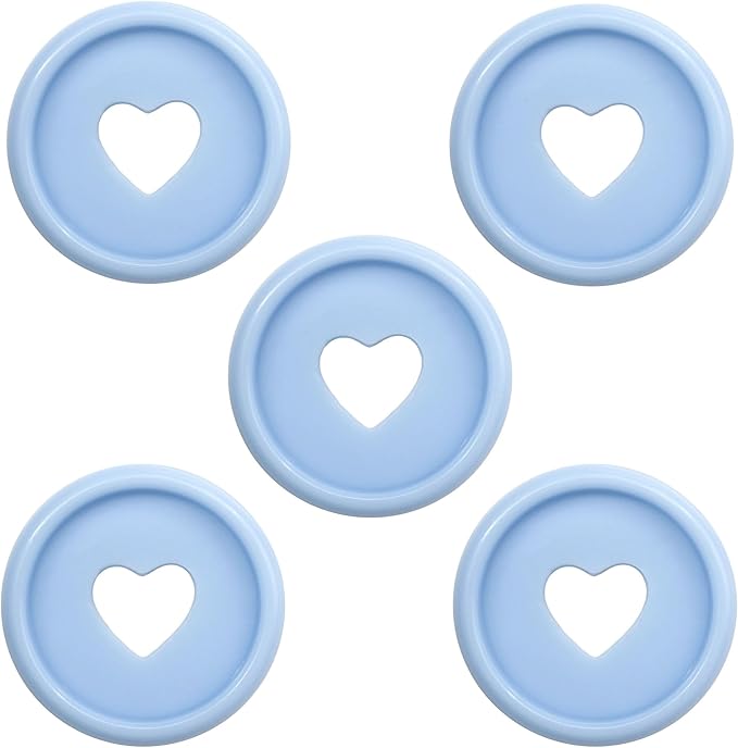 33pcs Discbound Discs 0.94 inch Binder Rings Heart Expansion Disc(33pcs Light Blue,0.94 inch/24 mm)