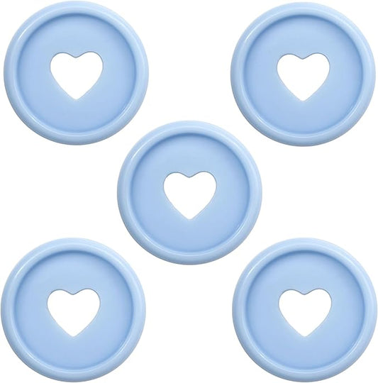 33pcs Discbound Discs 0.94 inch Binder Rings Heart Expansion Disc(33pcs Light Blue,0.94 inch/24 mm)
