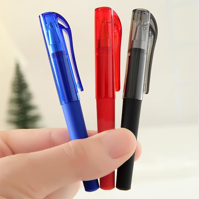 10-Pack Novelty Mini Ballpoint Pens Pocket size Pen Matte Finish Gel Pens, Red Ink Refills, 0.5mm Fine Point Bulk Office & School Supplies for Writing, Marking,Note Taking, Everyday Use