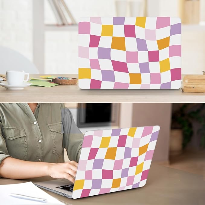 for MacBook Air 13 inch Case 2021 2020 2019 2018 A2337 M1 A2179 A1932, Plastic Hard Shell Case&Keyboard Cover&Screen Protector&Webcam Cover Compatible with MacBook Air 13" Retina, Lattice