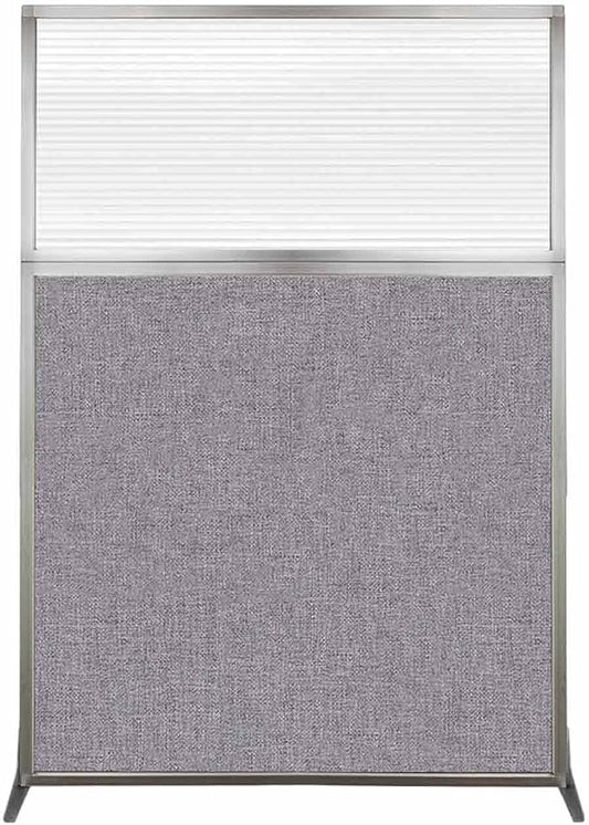 Versare Hush Screen Portable Room Divider | Workstation Wall Divider | Freestanding Privacy Hush Panels | Clear Fluted Windows | Fabric Office Divider Screen | Great for Room Separation
