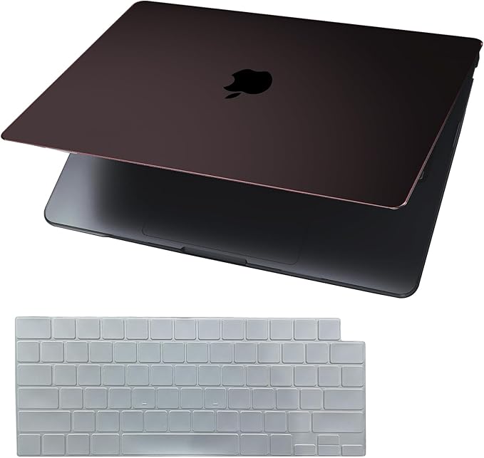 KEROM Black Clear Case for MacBook Air 13 inch 2025-2022 M4 M3 M2 A3240 A3113 A2681, Ultra Thin Plastic Hard Shell & Keyboard Cover for MacBook Air 13.6 inch Case M4 M3 M2, Crystal Clear Black
