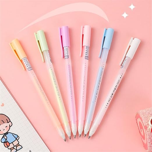 Scrapbook Quick Dry Crafting Glue Set, 6PCS Multi-color Spot Glue Pen for Papercrafts, Handmade Stationery, DIY Foil-Stamping, Back to School Supply, Year 6+