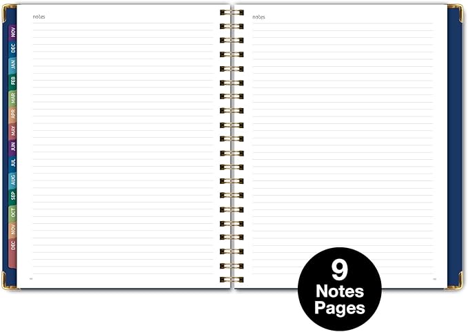 HARDCOVER 2026 Planner, 8.5"x11": 14 Months (November 2025 - December 2026), Daily Weekly Monthly Planner, Yearly Agenda, Bookmark, Pocket Folder and Sticky Note Set (Dragonflies)