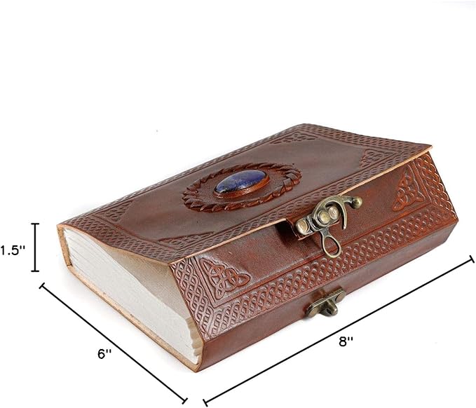 Vintage Leather Journal Handmade Buffalo Non-Refillable Deckle Edge Paper – Leather Bound Journal for Women Men Vintage C-Lock Closure Ideal for Writing & Travel for Artists