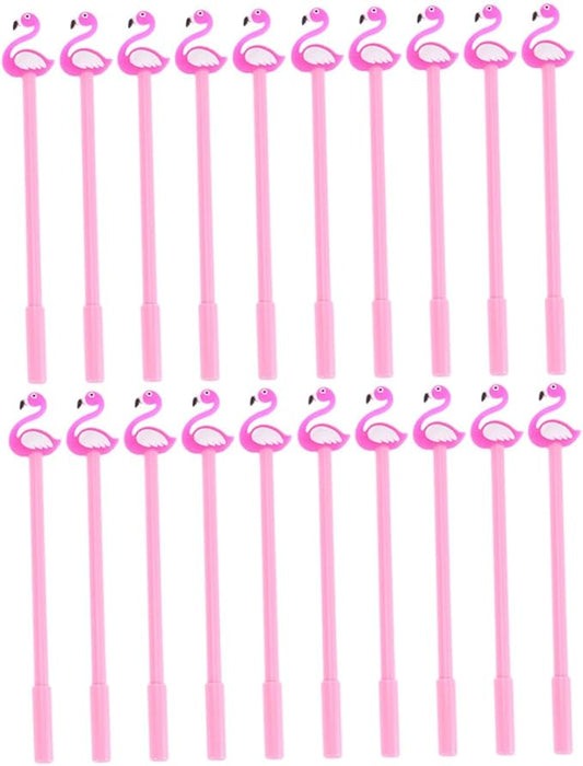 20Pcs Flamingo Gel Pens Fine Tip Cartoon Writing Pens for Students School and Home Use with Ink Capacity and Design