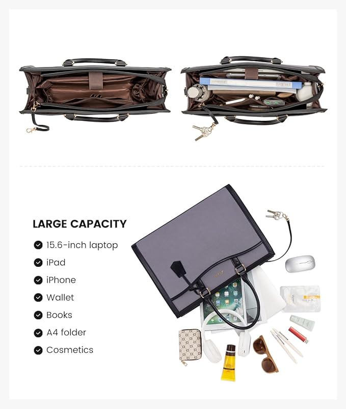 LOVEVOOK Laptop Tote Bag for Women, Office Work Bag Briefcase fit for 15.6 inch Laptop, Large Capacity Teacher Bag Handbag