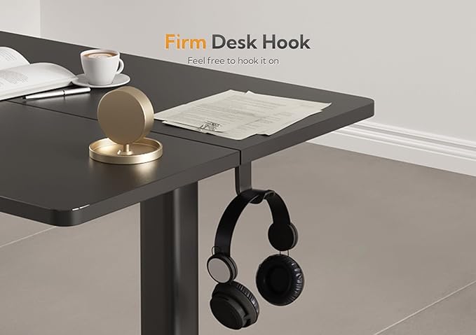 Claiks Standing Desk with Keyboard Tray, Standing Desk Adjustable Height, Raising Desks for Home Office and Computer Workstation, 48 Inches, Black