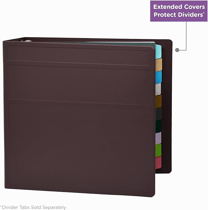 Carstens 4-Inch Heavy Duty 3-Ring Binder - Side Opening, Plum, Durable Plastic, No-Gap Rings, Waterproof Cover, No Pockets, Holds 600 Letter Sheets, BPA-Free Made in USA (1841-3R), Case of 10