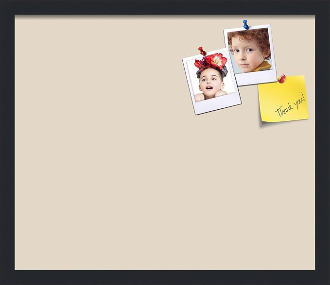 PinPix 20x17 Inch Cork Bulletin Board. This Decorative Framed Pin Board Comes with Desert Pastel Design and a Satin Black Frame. Ideal for Home Office Decor or Message Board (PinPix-1815)