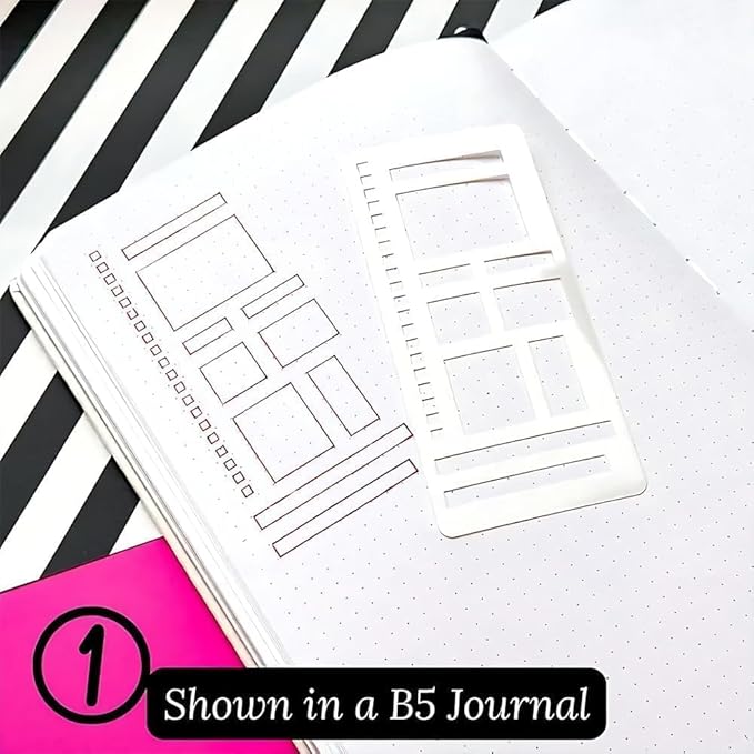 Handmade Flexible Record Template,New 3-Pack Stencils Drafting Tools, Reusable Templates Planner Stencils for Journaling Checklists Boxes Lines & Daily Planning