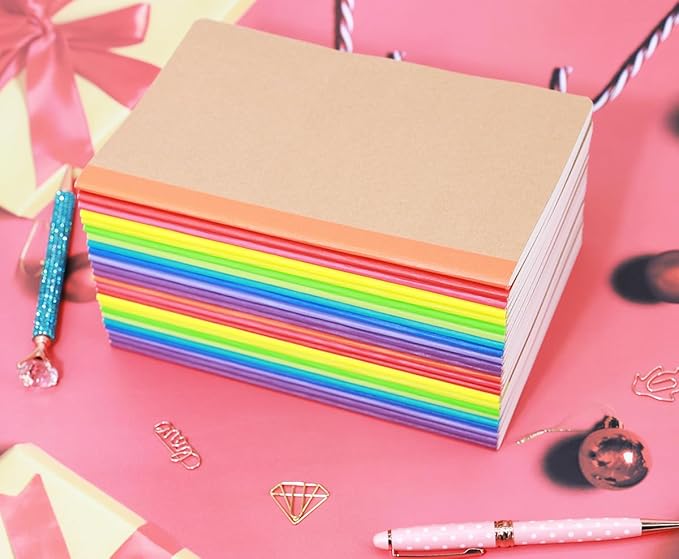 24 Pack A5 Kraft Notebooks Journal Notebook Lined Journal Bulk Writing Diary Subject Notebooks Planner with Thick Paper, 60 Pages, 30 Sheets, 8.3x5.5 inch