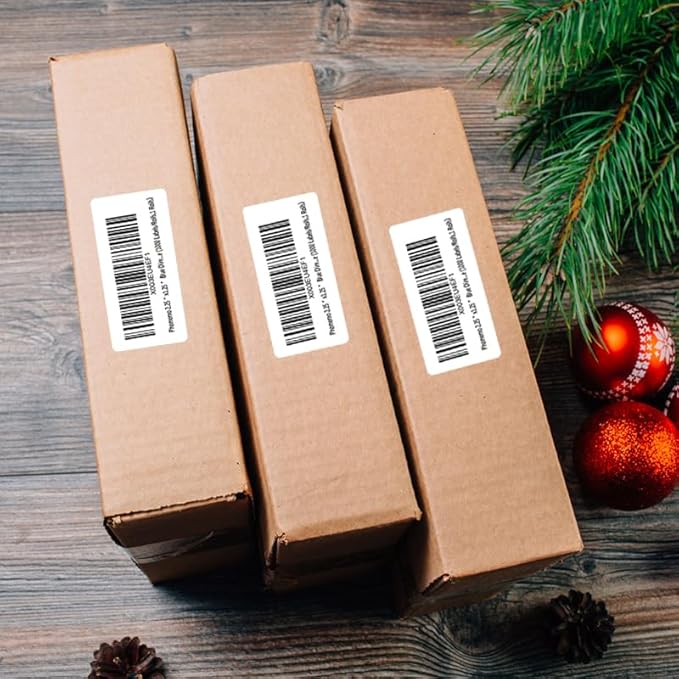 Phomemo 1.25x2.25” White Direct Thermal Label for Address, Self-Adhesive Thermal Stickers Labels, Printer Label for Address, Logo, Shipping, Barcodes, QR Code (1000 Labels/Roll,1 Roll