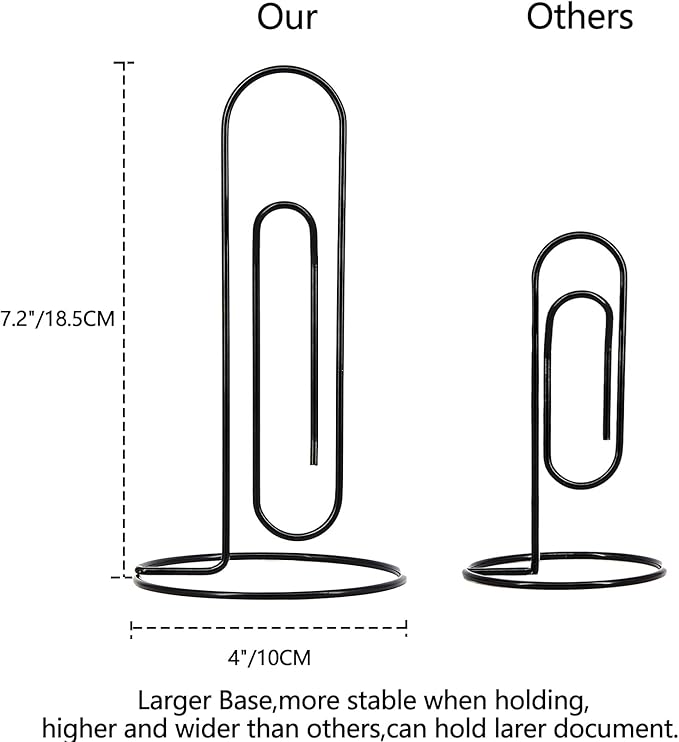 4 Pack Large Paper Clip Memo Holder for Desk,Letter Holder,Paper Stand for Desk,Letter & Bill Storage,Mail Organizer Office Accessories Desktop Message Office Decor