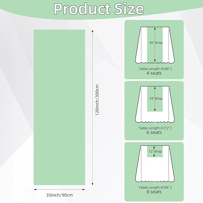 Sage Green Table Runner Cheesecloth 120 Inch 10 FT Rustic Boho Cheese Cloth Table Runner for Wedding Baby Shower Bridal Shower Sheer Gauze Centerpiece Home Decorations