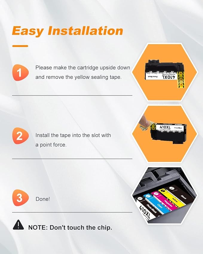 5 Pack 410XL Ink Cartridges for Epson 410 Ink Cartridges Combo Pack Remanufactured for Epson 410XL Works with Epson Expression XP-830 XP-7100 XP-640 XP-530 (Black, Cyan, Magenta, Yellow, Photo Black)