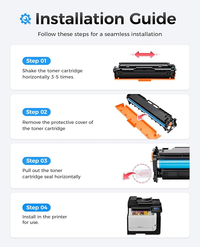 128A Toner Cartridge 4-Pack High Yield Replacement for 128A CE320A CE321A CE322A CE323A Compatible with HP Laserjet Pro Color MFP CM1415fn CM1415fnw CP1525nw CP1525n Printer Black Cyan Yellow Magenta
