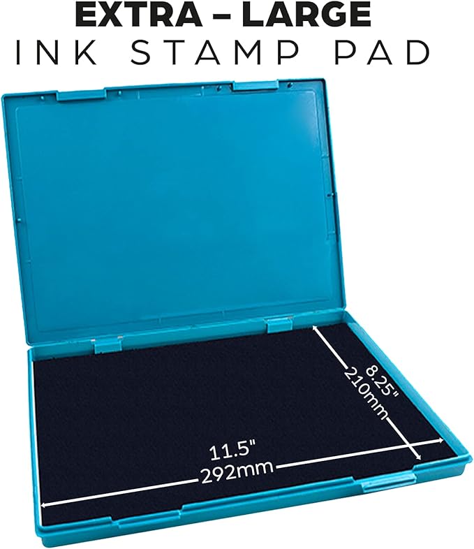 MaxMark Extra Large Black Ink Stamp Pad - 8.25" x 11.5" - Industrial Felt Pad - Black Color