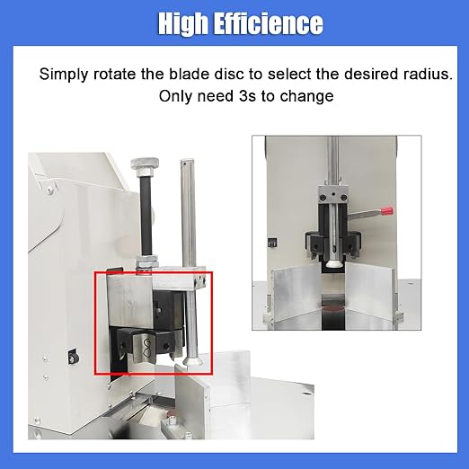 Heavy Duty Electric Round Corner Cutter, 110V Metal Fillet Paper Cutter with R8 R10 R12 R16 R21 Blades, Paper & Card Rounding Machine, Max 2.15in Punching Height for Cards, Books, Documents